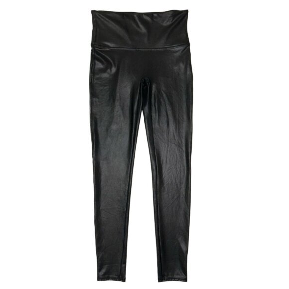 SPANX Faux Leather Shaping Leggings L High Waist Slimming Control BEST SELLER! - Picture 3 of 14